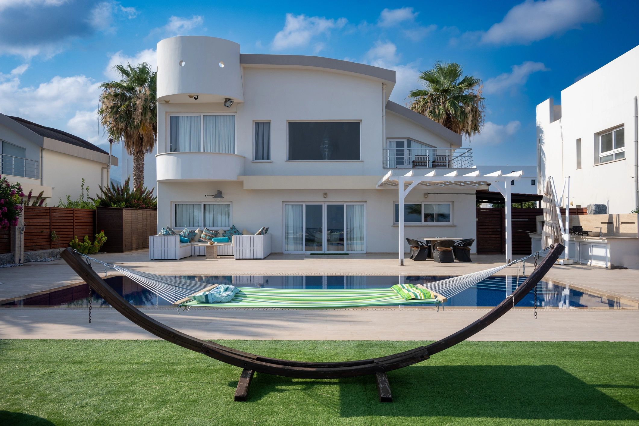 Elegant home exterior for contact call to action